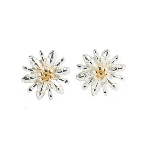 Cute Little Daisy Earrings, Sterling Silver