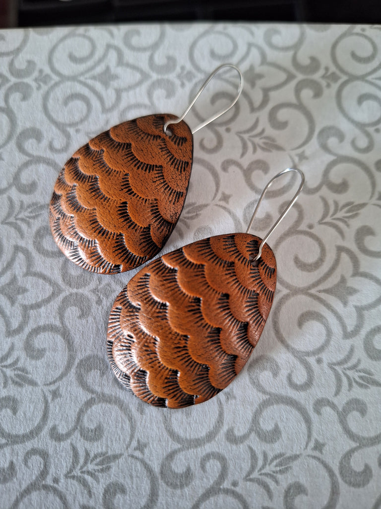 Genuine Leather Handmade Light Weight Hanging Earrings