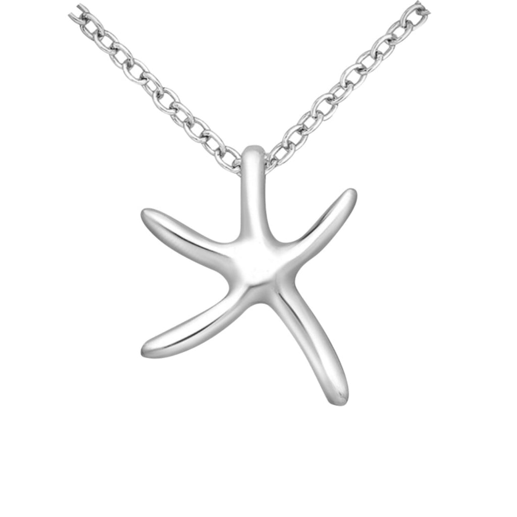 Sterling Silver 20mm Starfish Necklace