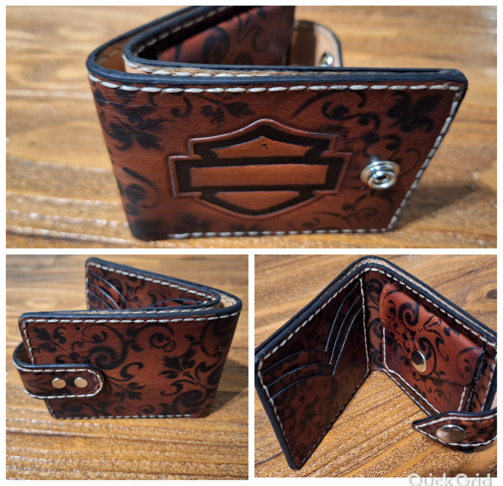 Genuine Leather Custom Handmade Motorcycle Wallet