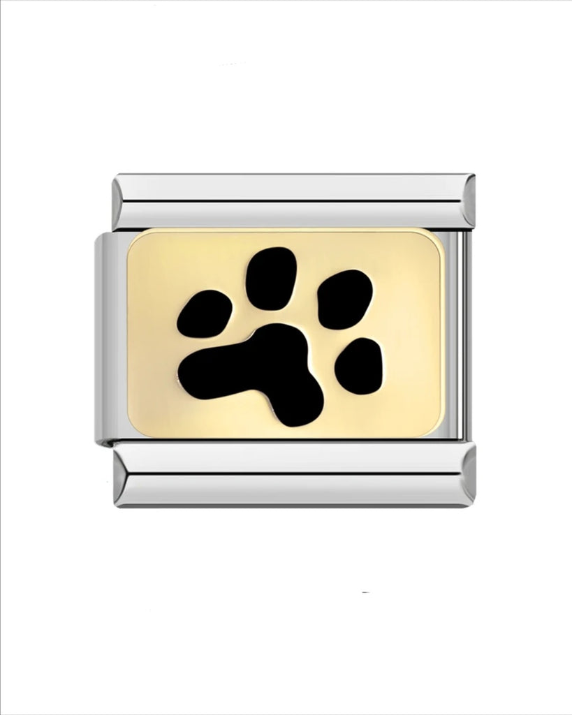 Stainless Steel Paw Print Italian Charm Link