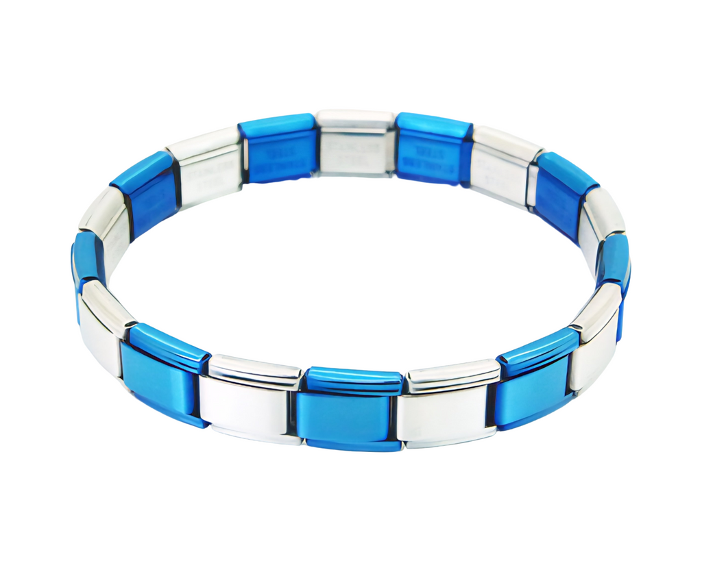 9mm Blue & Silver Italian Bracelet