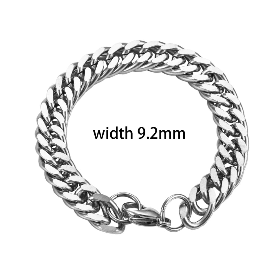 Stainless Steel 9mm Cuban Chain Bracelet