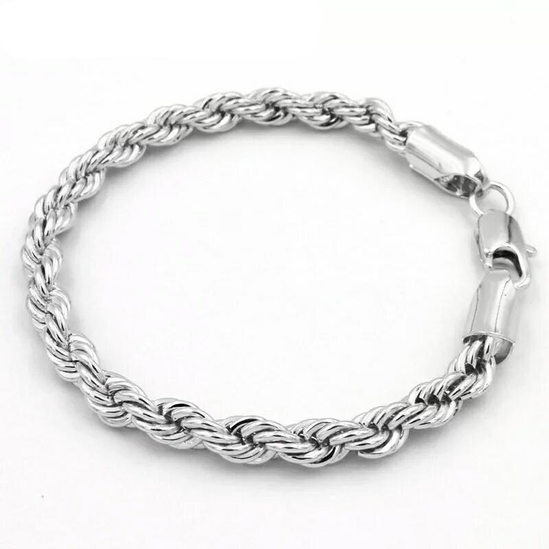 Stainless Steel 4mm Rope Chain Bracelet