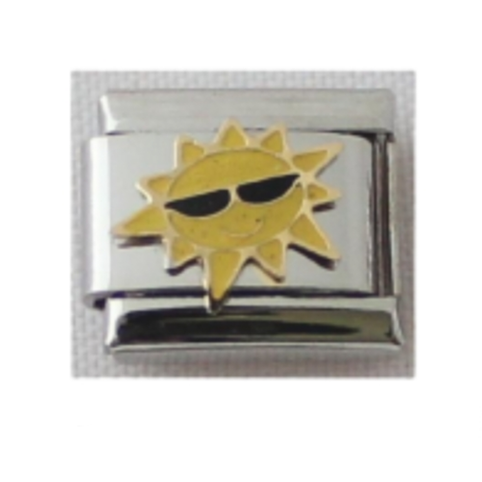 Cool Sun Italian Charm Link, Stainless Steel