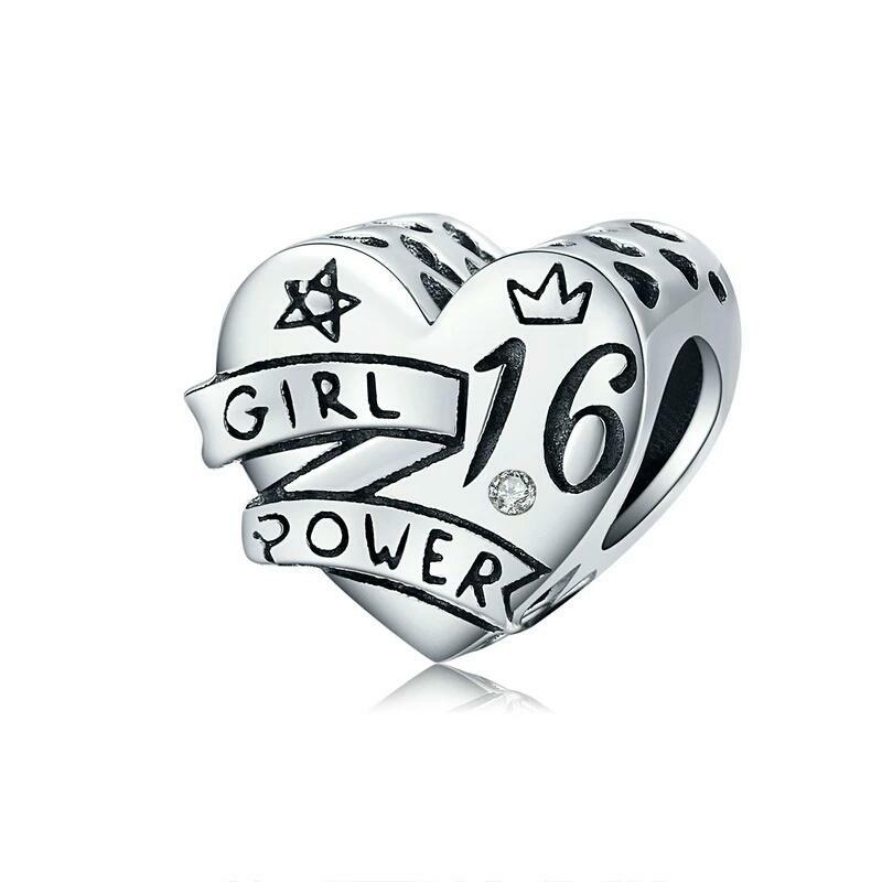 Sterling Silver Sweet 16 European Charm