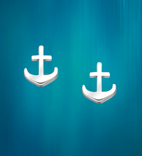 Sterling Silver Anchor Earrings