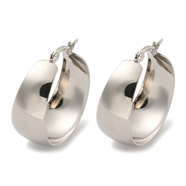 Stainless Steel Hoop Earrings 32x13.5mm