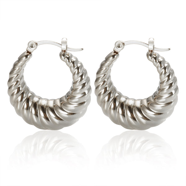 Stainless Steel Croissant Hoop Earrings