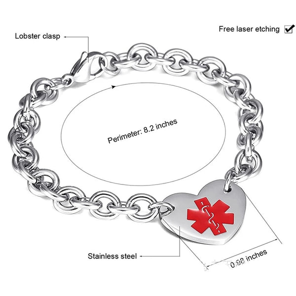 Stainless Steel Medical Alert Bracelet