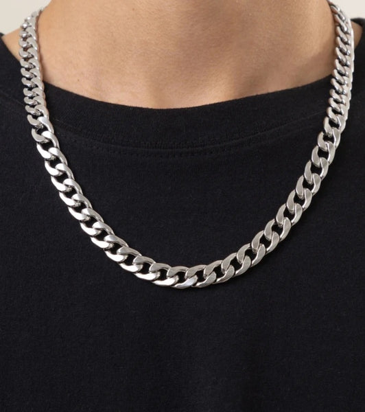 Stainless Steel 10mm Cuban Link Chain and Bracelet Set