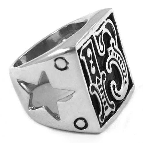 Stainless Steel Thirteen 13 Star Ring