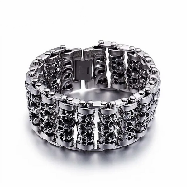 Stainless Steel 30mm Small Skulls Bracelet