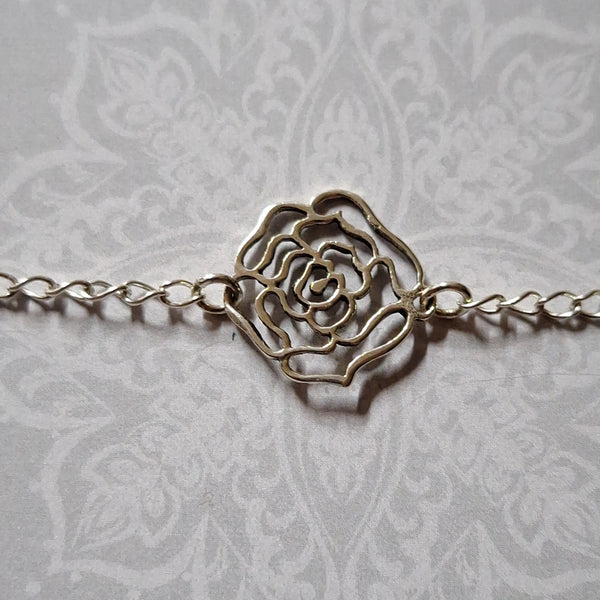 Sterling Silver Rose Bracelet