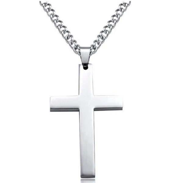 Sterling Silver Large Cross Pendant/Necklace