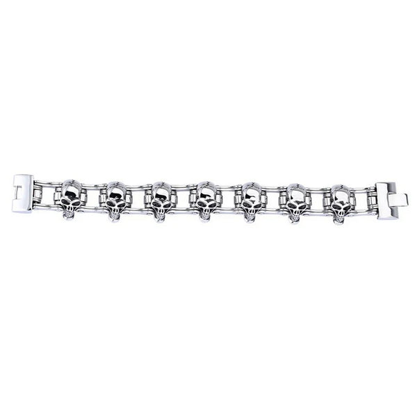 Motorcycle Chain Head Skull Bracelet