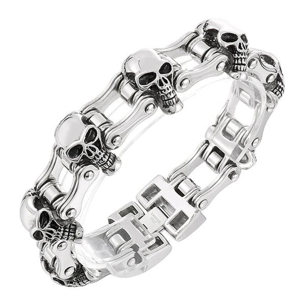 Motorcycle Chain Head Skull Bracelet