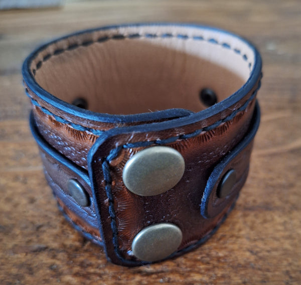 Genuine Leather Handmade Motorcycle Cuff Bracelet