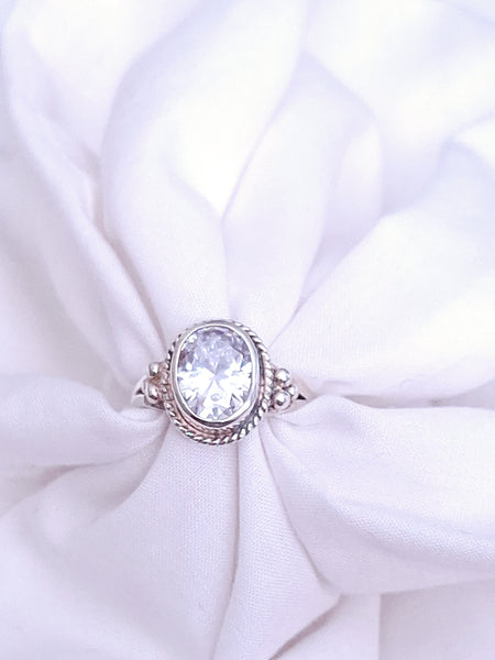 Sterling Silver Vintage CZ Ring