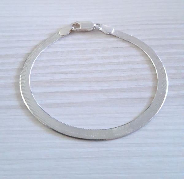 Sterling Silver Herringbone Bracelet