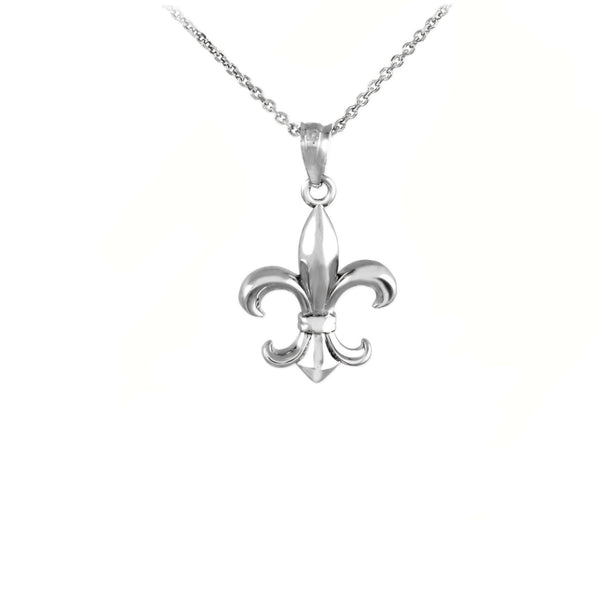 Sterling Silver Fleur de Lis Pendant Necklace