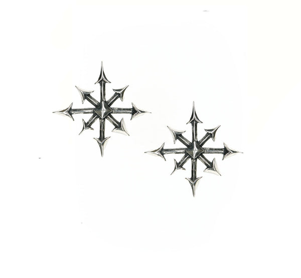 Sterling Silver Chaos Star Stud Earrings