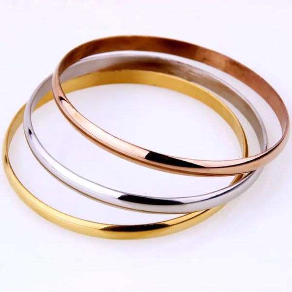 Stainless Steel 3Pc Bangle Set 5mm x 68mm