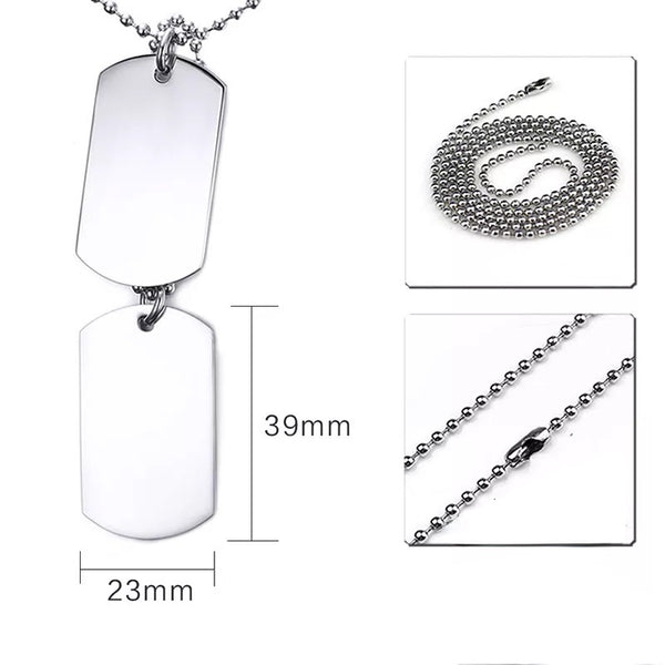 Stainless Steel Army ID Dog Tag Necklace