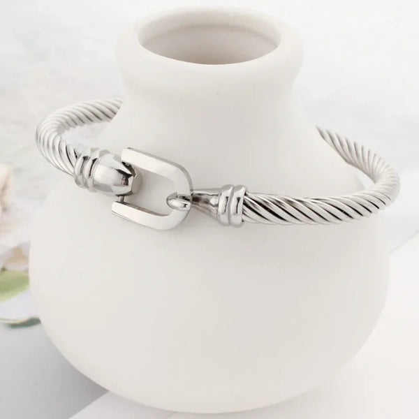 Stainless Steel Horseshoe Bangle