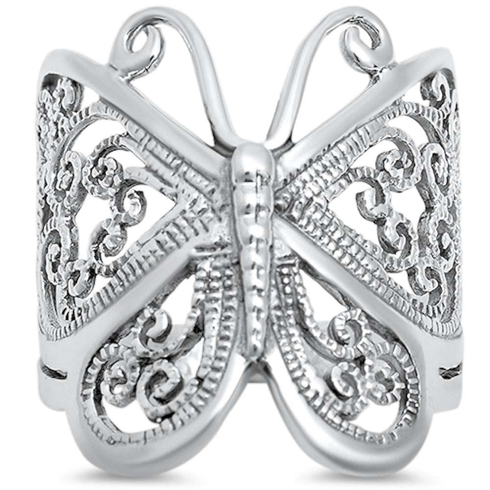 Sterling Silver Filigree Butterfly Ring