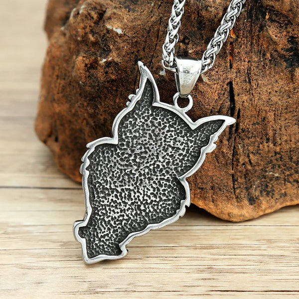 Stainless Steel Celtic Owl Pendant Necklace