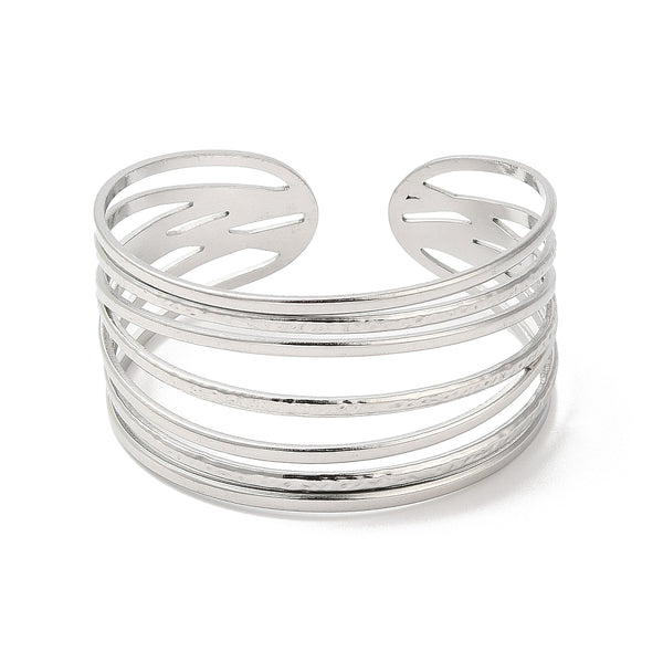 Stainless Steel Multi String Cuff Bangle