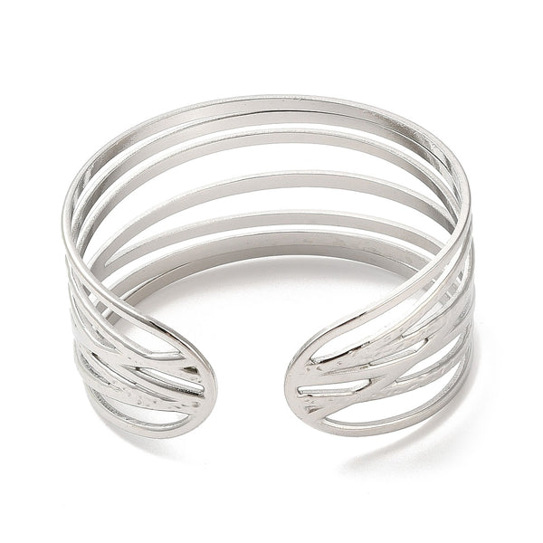 Stainless Steel Multi String Cuff Bangle