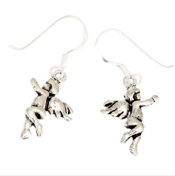 Sterling Silver Angel Hanging Earrings