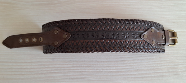 Genuine Leather Buck Stitched Cuff Bracelet