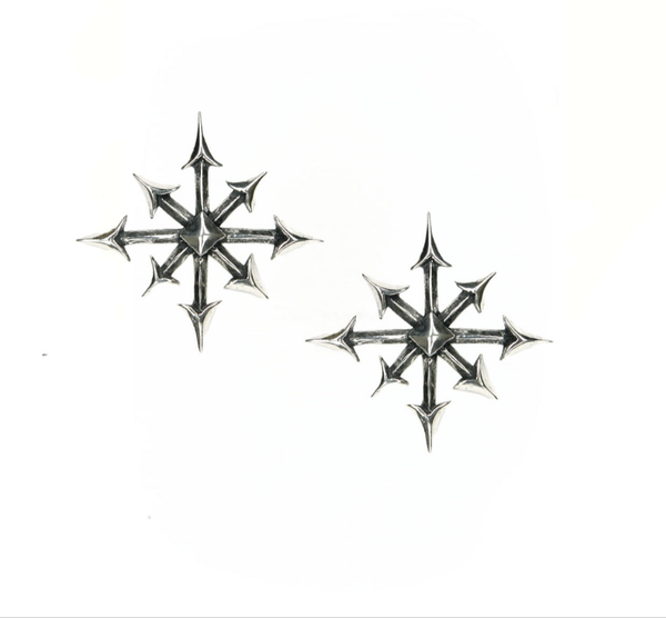 Sterling Silver Chaos Star Stud Earrings