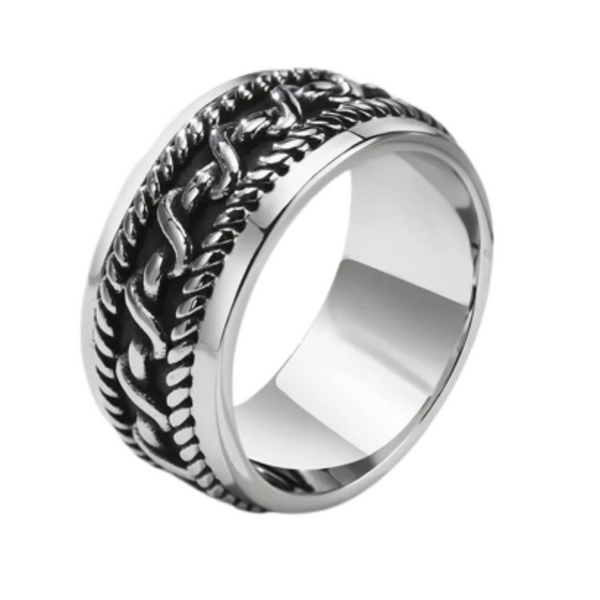 Stainless Steel Twisted Rope Ring