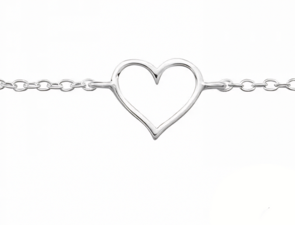 Sterling Silver Heart Petite Bracelet