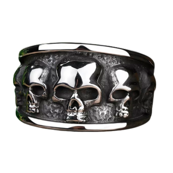 Stainless Steel 3 Skull  Ring