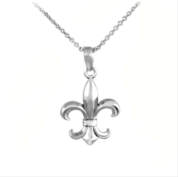 Sterling Silver Fleur de Lis Pendant Necklace