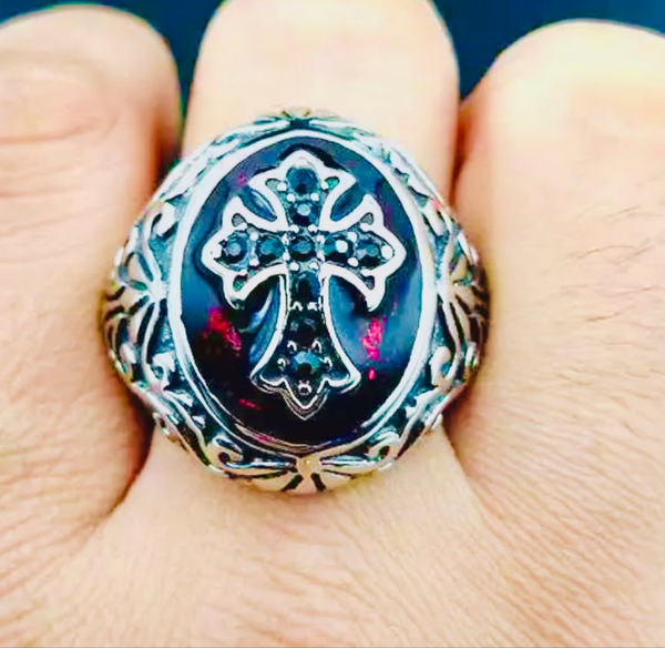 Celtic Templar Ring Prayer Cross Biker Ring