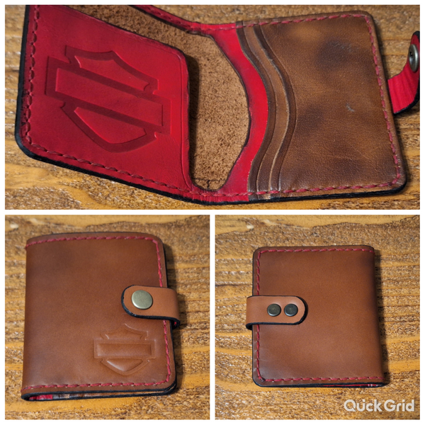 Genuine Leather Biker Custom Handmade Card Wallet