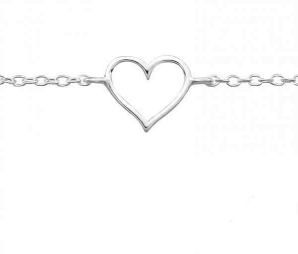 Sterling Silver Heart Petite Bracelet