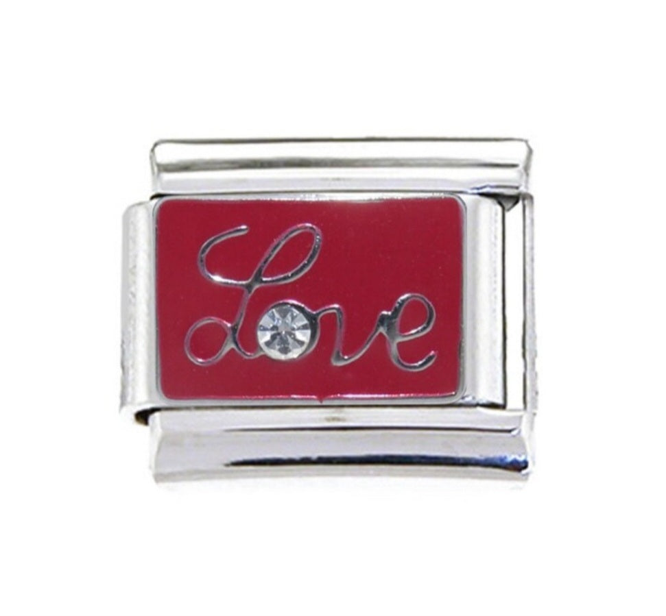 Stainless Steel Love Italian Charm Link