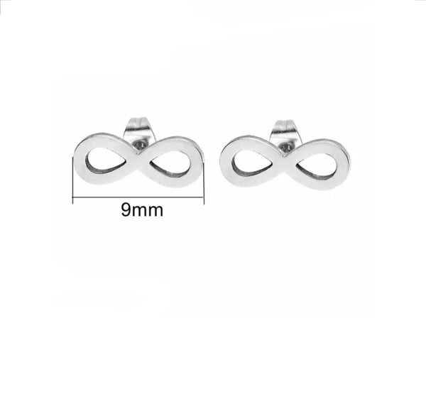 Stainless Steel Infinity Stud Earrings