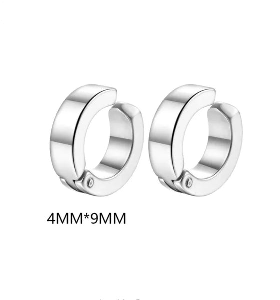 Stainless Steel 4mm  Hoop Huggie Earrings