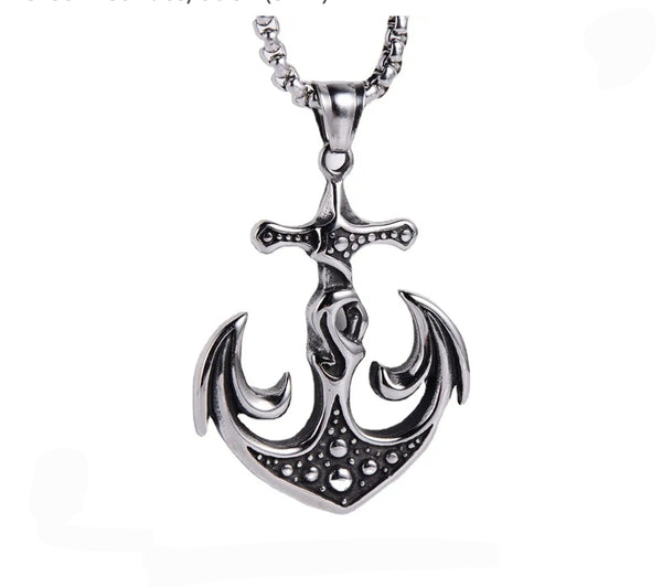 Stainless Steel Anchor Pendant Necklace