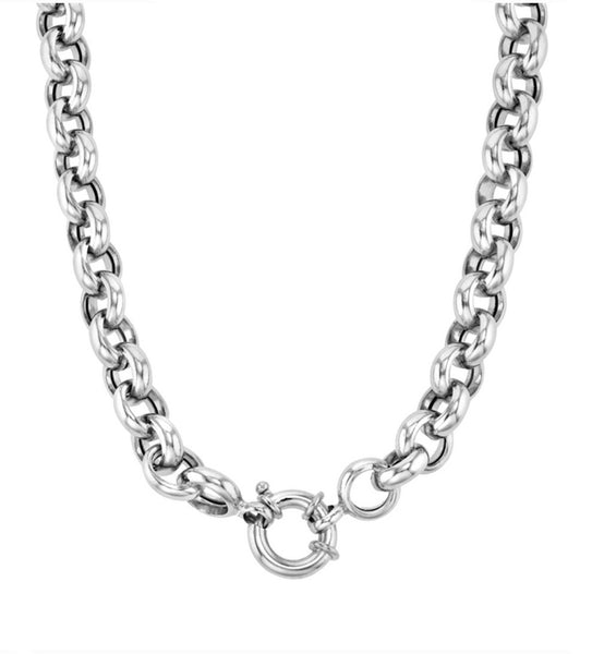 Sterling Silver Belcher (Roly Poly) Necklace With Senoretti Clasp