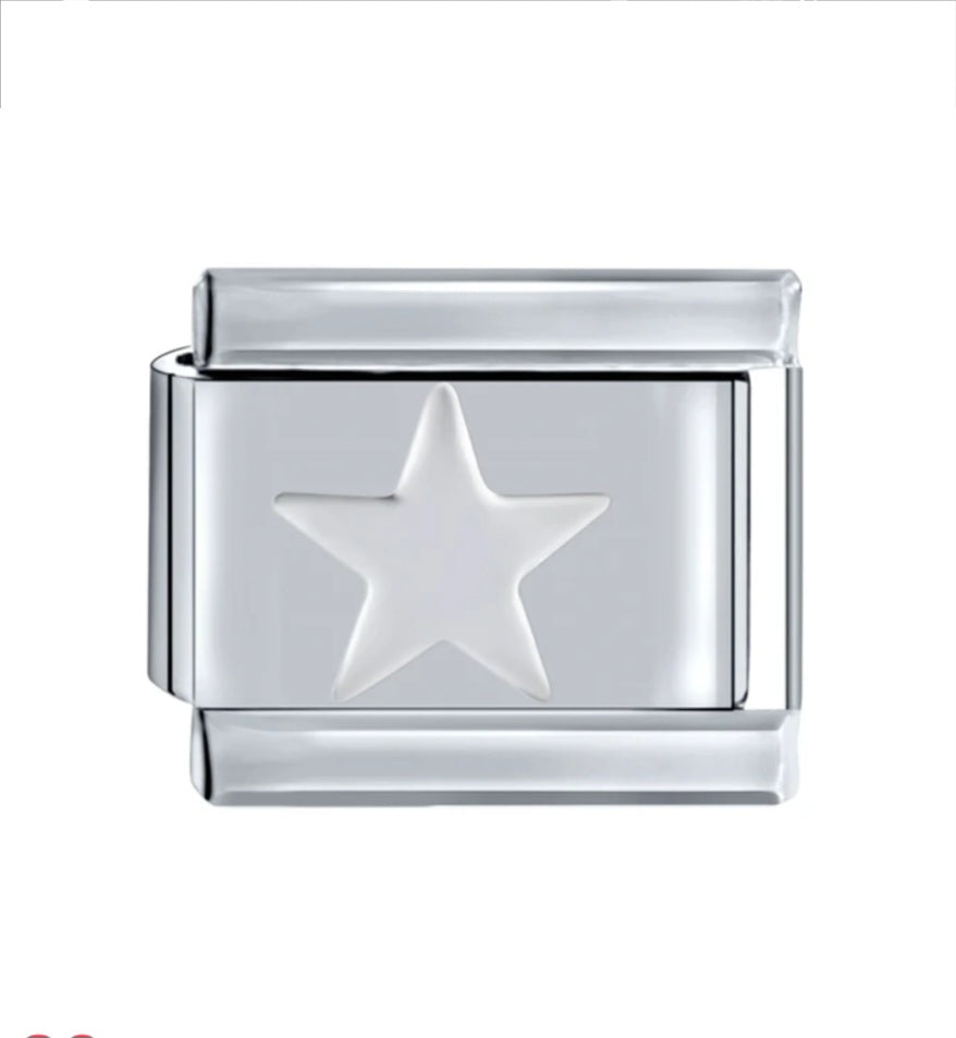 Embossed Star 9mm Charm,Stainless Steel