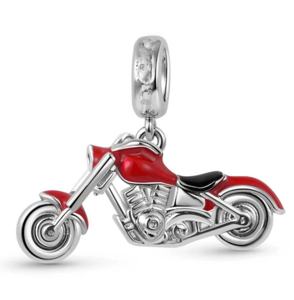 Sterling Silver Motorcycle Charm